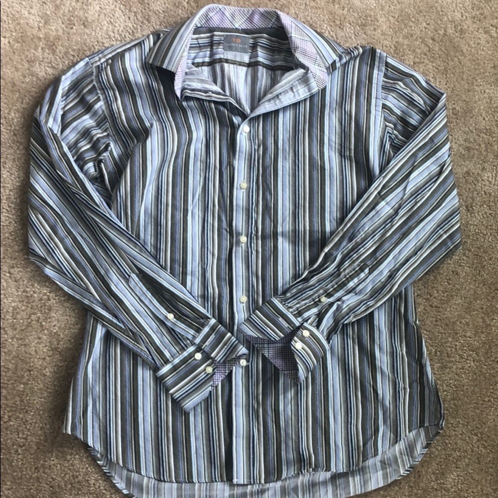 Thomas Dean long sleeve dress shirt